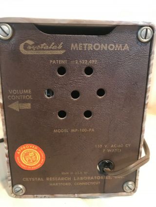 Vintage 1950’s Crystalab Metronoma MP - 100 - PA Bakelite Art Deco Tube Metronome 6