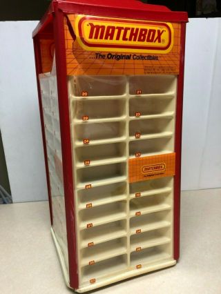 Vtg Matchbox Store Counter Display Case Rotating Spinning Holds 75 Cars