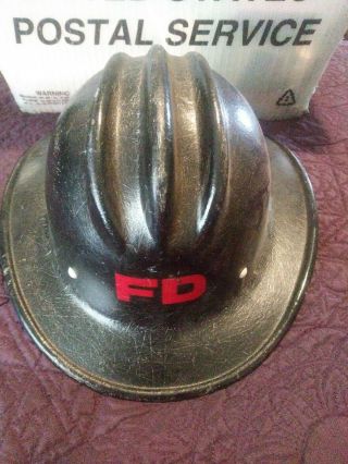 Vintage Hard Boiled E.  D.  Bullard Fiberglass Fire Fighter Helmet