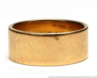 Tiffany Co 14k Yellow Gold Vintage Ultra Wide Designer Wedding Band Ring Size 8