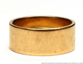 Tiffany Co 14K Yellow Gold Vintage Ultra Wide Designer Wedding Band Ring Size 8 3