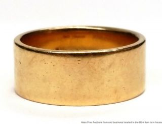 Tiffany Co 14K Yellow Gold Vintage Ultra Wide Designer Wedding Band Ring Size 8 4
