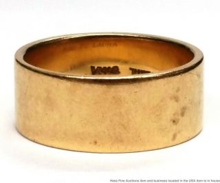 Tiffany Co 14K Yellow Gold Vintage Ultra Wide Designer Wedding Band Ring Size 8 5