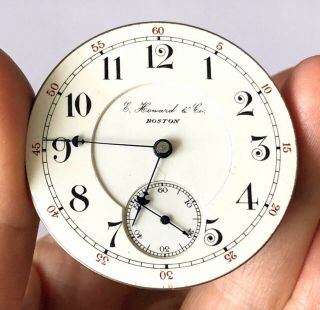 Antique E Howard & Co Boston Pocket Watch Movement 600947 No Stem Or Crown