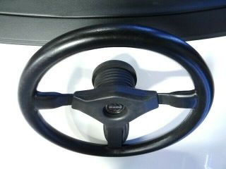 Vintage MOMO Cavallino TYP C38 Leather Steering Wheel W/ Horn Pad,  Button & Hub 3