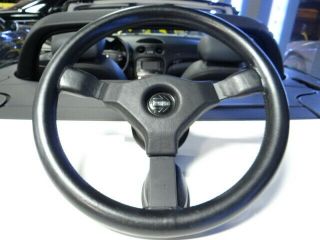 Vintage MOMO Cavallino TYP C38 Leather Steering Wheel W/ Horn Pad,  Button & Hub 6