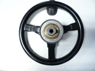 Vintage MOMO Cavallino TYP C38 Leather Steering Wheel W/ Horn Pad,  Button & Hub 8