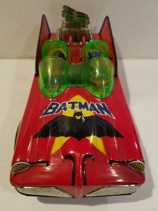 Extremely Rare Red Tin Batmobile Motor In The Back