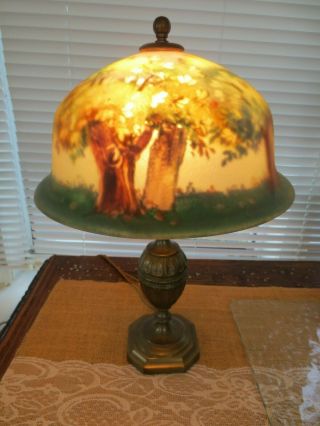 Antique Pairpoint Reverse Painted Lamp