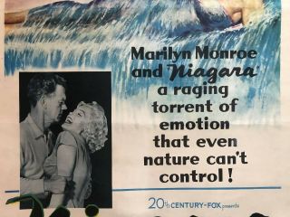NIAGARA - MARILYN MONROE Vintage 27x41 One Sheet Movie Poster 3
