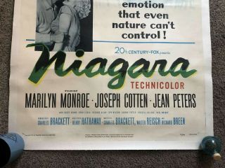 NIAGARA - MARILYN MONROE Vintage 27x41 One Sheet Movie Poster 4