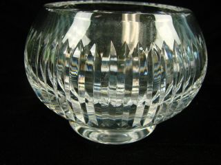 Vintage Rare Signed Gucci Crystal Cut Verticals Clear Glass Centerpiece Bowl