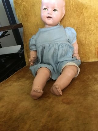 Shirley Temple Baby Cloth Body Composition Vintage Doll 18 Inch