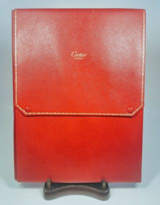 Vintage 1920s Cartier Paris France Red Leather Box Case 7.  5 " X 10.  5 "