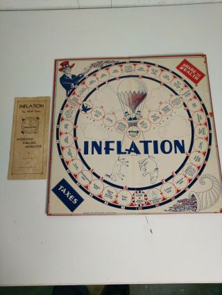 Vintage Very Rare 1936 Inflation Board Game By Rudy Copeland