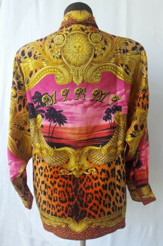 Gianni Versace Vintage Iconic Miami leopard print blouse 2