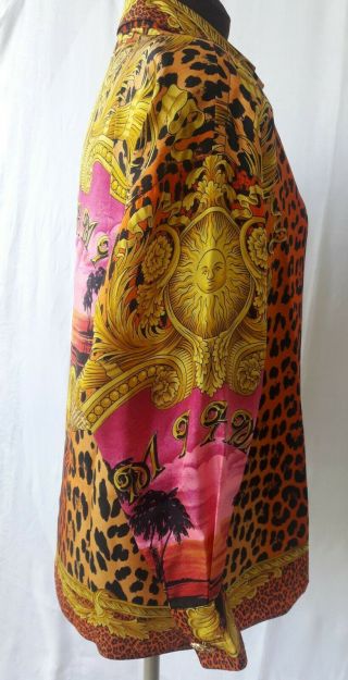 Gianni Versace Vintage Iconic Miami leopard print blouse 3