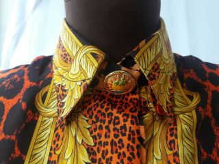Gianni Versace Vintage Iconic Miami leopard print blouse 4