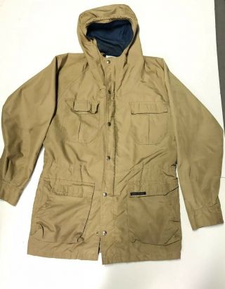 Sierra Designs Vintage 60/40 Mountain Parka Large Beige Jacket Hooded Usa Made