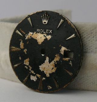 1950s Vintage Gents Rolex Oyster Perpetual Date Black Dagger Dial ref 6534 2