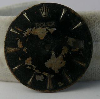 1950s Vintage Gents Rolex Oyster Perpetual Date Black Dagger Dial ref 6534 3
