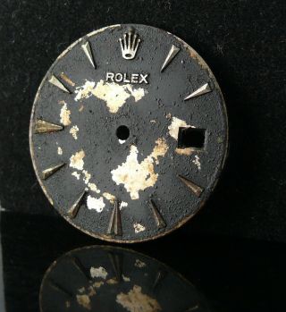 1950s Vintage Gents Rolex Oyster Perpetual Date Black Dagger Dial ref 6534 5