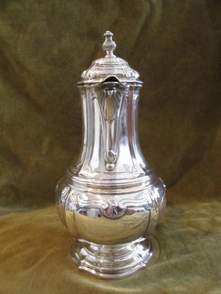Gorgeous late 19th c french sterling silver coffee pot Louis XIV st 625g 22oz 3