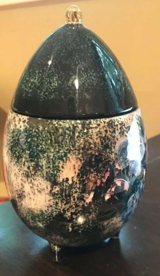 Sascha Brastoff Signed 044A Garden Roses Vintage Large Art Egg Container Vase 2