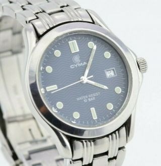Vintage Cyma Analog Quartz Swiss Made Watch Date 631 G570/19.  3