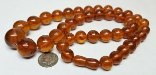 Vintage Natural Honey Baltic Amber Round Beads Necklace 72g Graduated 11.  5 - 19mm