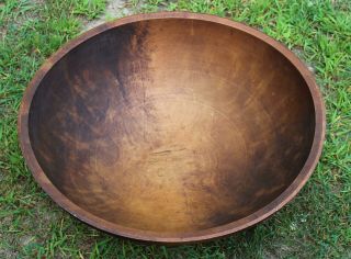 Huge 25 Inch Antique 19thC England Primitive Maple Wood Bowl,  NR 10