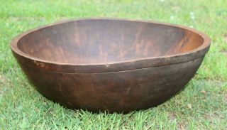 Huge 25 Inch Antique 19thC England Primitive Maple Wood Bowl,  NR 2