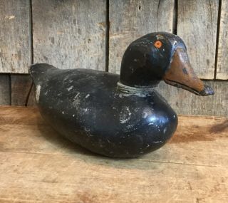 Vintage Wooden Mason Decoy Duck Hand Carved Hunting Folk Art Collectible Display