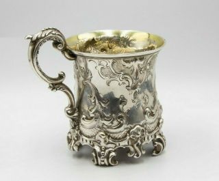 Sterling Silver Victorian Heavily Patterned Christening Cup By Reid & Son 1846