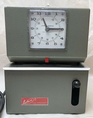Vintage Lathem Model 2126 Time Recorder Clock Punch Work Powered Us
