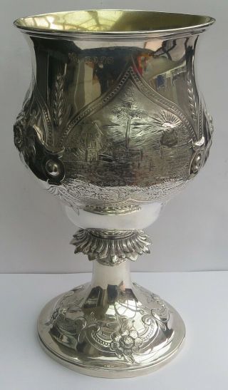 Large Victorian English Silver Goblet By Edward & John Barnard C.  1861