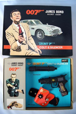 Nos Complete 007 James Bond Goldfinger Secret Agent 1965 Japanese Kks Toys Rare
