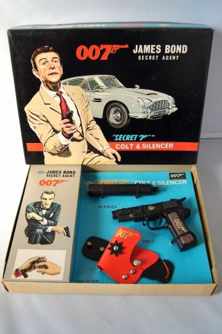 NOS Complete 007 James Bond GOLDFINGER Secret Agent 1965 Japanese KKS Toys RARE 7