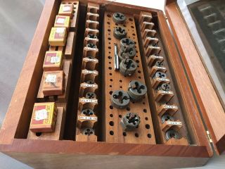 Vintage Thread Well Taps & Dies Glass And Wooden Store Display Case Great Cond. 5