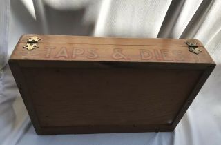 Vintage Thread Well Taps & Dies Glass And Wooden Store Display Case Great Cond. 8