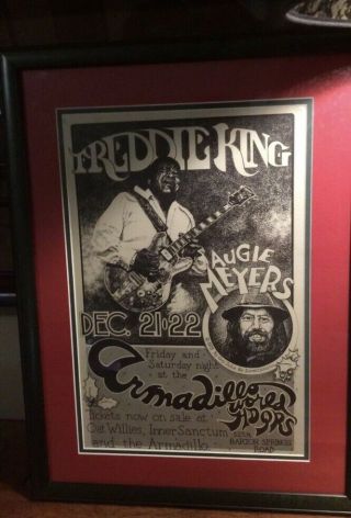 Rare Vintage 1973 Freddie King Poster Guy Juke Armadillo Print Framed
