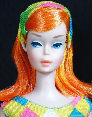 Htf Vintage Scarlet Flame Medium Color Magic Barbie Doll N/mint