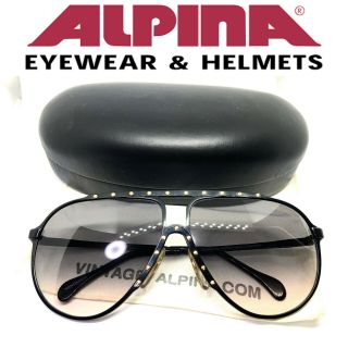 Alpina M1 1980s Black Gold Sunglasses West Germany With Case Vintage - Alpina.  Com