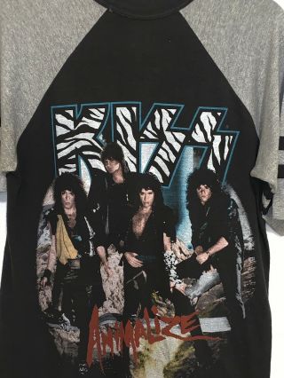 Vintage KISS 1984 ANIMALIZE concert tour t - shirt MEDIUM M RARE PRINT WOW 2