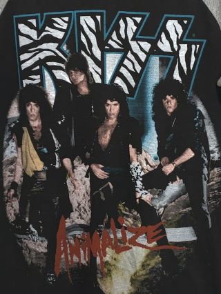 Vintage KISS 1984 ANIMALIZE concert tour t - shirt MEDIUM M RARE PRINT WOW 3