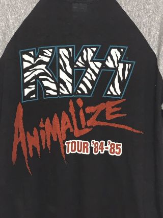 Vintage KISS 1984 ANIMALIZE concert tour t - shirt MEDIUM M RARE PRINT WOW 5