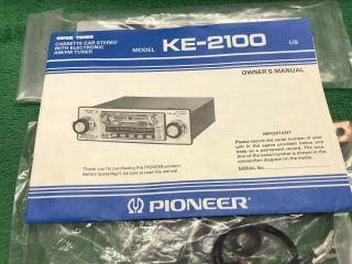 Vintage Car Stereo Cassette Player AM/FM Pioneer KE - 2100,  Old Stock 9