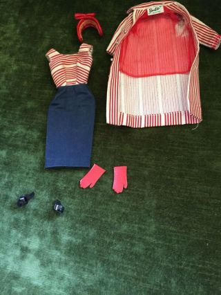Vintage Barbie Cruise Stripes 918 Roman Holiday Outfit Htf Coat