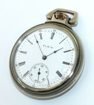 Elgin 16 Size Open Face Pocket Watch - Running Ad201