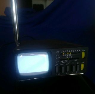 SINCLAIR MTV - 1 MicroVision 1st Pocket Television w/ BOX,  Accessories Vtg 70s TV 8